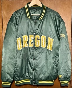 Vintage STARTER University of Oregon Ducks SATIN Jacket Men's XL - Picture 1 of 4