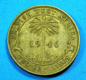 British West Africa 2 Shillings Coin 1946 H, Security Edge, KM-24, Combined S/H - Picture 1 of 4