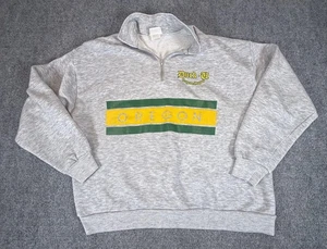 Vintage Oregon Ducks Sweatshirt Quarter Zip Pullover Damen XL grau NCAA USA 90s - Bild 1 von 10