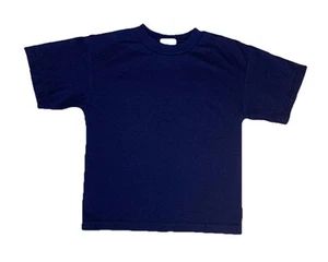 Vintage 90s Garanimals Tshirt Youth Size 6 Navy Blue Solid Color Excellent  - Picture 1 of 6