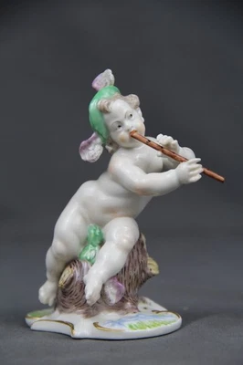 Nymphenburg Porzellan Figur Götterbote Hermes Putto farbig bemalt Bustelli - Bild 1 von 4