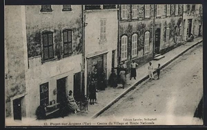 CPA Puget-sur-Argens, Centre du Village et Route Nationale - Picture 1 of 2