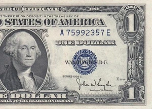 1935-C UNITED STATES SILVER CERTIFICATE $1 "A" (( GEM UNC )) - Picture 1 of 6
