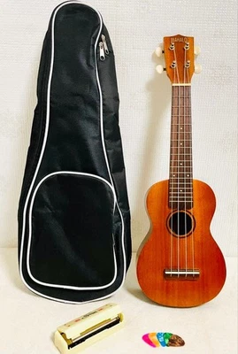 MAHALO ukulele, case, harmonica, pick included - Image 1 of 4
