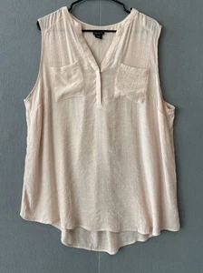 Torrid Damen Eimer Rosa Fließend Ärmellos V Ausschnitt Tunika Shirt Top Gr. 1 - Bild 1 von 4
