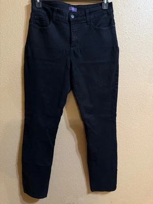 NYDJ DENIM LEGGINGS SZ 10 BLACK STRETCH SLIM LEG - Image 1 of 3