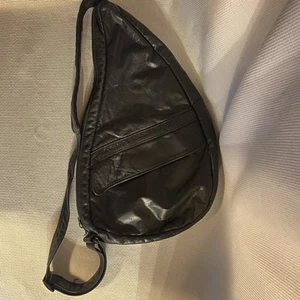 Vintage AMERIBAG Tasche schwarz Leder klassisch Sling Schulter Rucksack LESEN - Bild 1 von 13