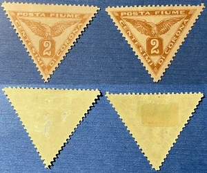 Fiume 1919 Eagle Triangles Sc-P2 & P3 Yellow-Brown MH OG #Br5 - US Seller - Picture 1 of 2
