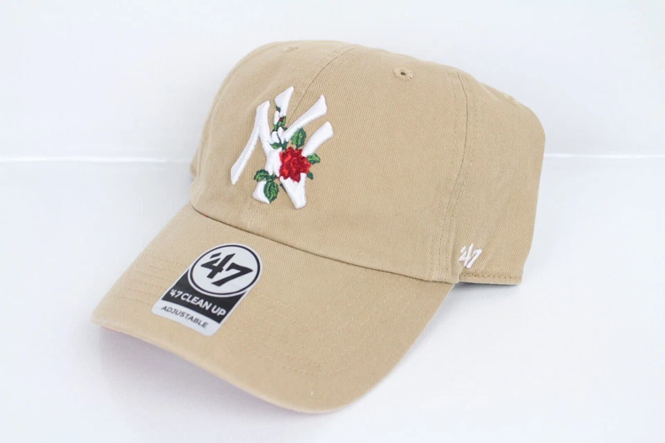 ’47 New York Yankees Baseball Cap, One Size - Khaki/Red Rose/White