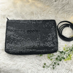 Whiting & Davis Vintage glitzernd schwarz Metall Netz Reißverschluss Clutch Schulter Abendtasche - Bild 1 von 10