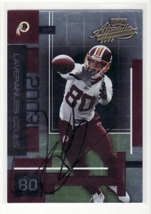 LAVERANUES COLES WASHINGTON REDSKINS AUTOGRAPHED CARD - Picture 1 of 1