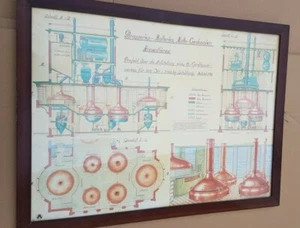 Plan sous verre encadré  Brasserie Malteries Motte- Cordonnier Armentières 1932 - Imagen 1 de 8