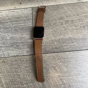 Apple Watch Sport 1st Gen 7000 Series Smartwatch Brown Strap 38mm Aluminum Case - Picture 1 of 7