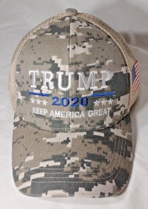 Trump 2020 Make America Great Again Camo Cap Hat Meshback Snapback Adjustable - Picture 1 of 7