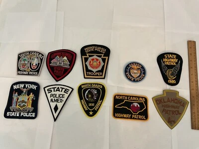 Parches de aplicación de la ley estatal todos diferentes juego de 10 piezas. Todo nuevo.Tamaño completo Foto 1 de 4