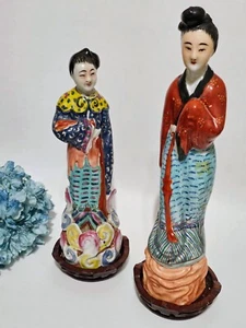Pair of 19th Century Famille Rose Chinese Figurines - Picture 1 of 15
