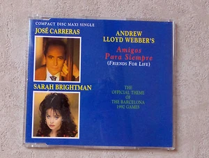 JOSÉ CARRERAS & SARAH BRIGHTMAN "AMIGOS PARA SIEMPRE (FRIENDS FOR LIFE)"CDM 1992 - Picture 1 of 2