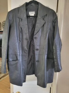 Ledermantel Damen schwarz  - Bild 1 von 5