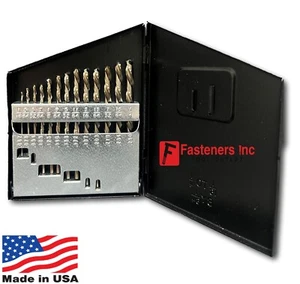 Norseman 13pc Left Hand M7 Drill Bit Set 1/16-1/4 Stud Extractor USA MADE LF-13 - Picture 1 of 1