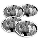 4x Round Stickers 10 cm - BW - Exotic Heliconia Leaves  #39068