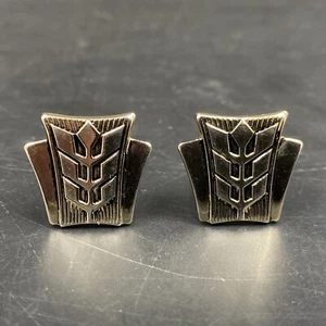 Vintage Gold Tone Wheat Shield Post Cufflink Set Retro Modern Dress Business - Picture 1 of 6