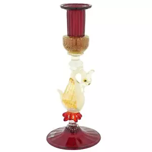 Kerzenhalter GlassOfVenice Murano Glas weiß Schwan - Bild 1 von 5