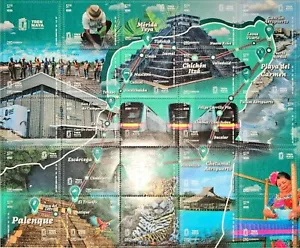 Planilla de estampillas postales: Tren Maya - Correos de México - Tren Maya - Imagen 1 de 2