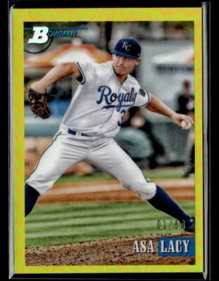 Asa Lacy #'d 01/50 - 2021 Bowman Heritage Prospects Chrome Gold Ref FIRST PRINT - Image 1 of 2