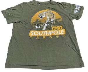 T-shirt vintage Southpole 1991 manica corta invecchiata tigre uomo XL fori sbiaditi - Foto 1 di 11
