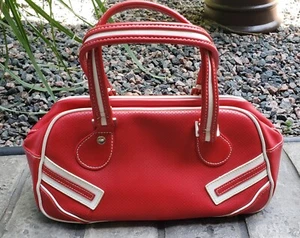 Vintage Lane Bryant Red Striped Hand Bag - Picture 1 of 9