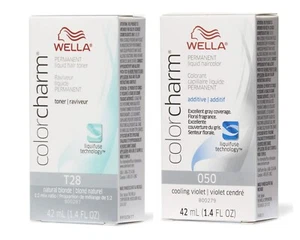 Wella Colour Charm Hair Toner - T28 Natural Blonde & 050 Cooling Violet Combo - Picture 1 of 1