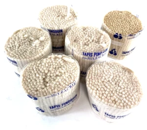 Lote de 6 Tapis Pingouin Gancho Alfombra Hilo Acrílico Crema Marfil Hecho en Francia - Imagen 1 de 3