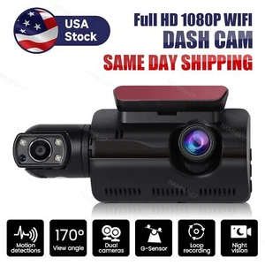 1080P Dual Lens Car DVR Dash Cam Video Recorder G-Sensor Front And Inside Camera - Picture 1 of 9