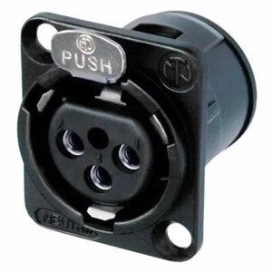 Neutrik NC3FD-V-BAG 3-Pin XLR Black Female Chassis Panel Vertical P.C. Mount. - Picture 1 of 1