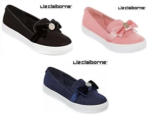 New in Box Liz Claiborne Weaver Slip on Sneakers Pink, Black, Navy Blue Shoes - Picture 1 of 10
