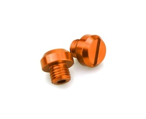 KTM DUKE 125 200 390 790 Pair of Orange Motorcycle Mirror Blanking Plugs 2 - Picture 1 of 4