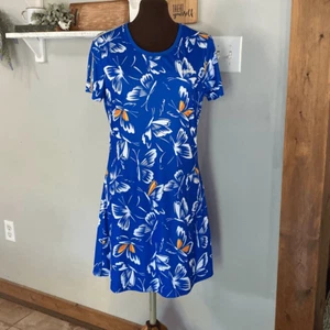 Adidas x Farm Rio butterfly dress size large royal blue white athletic wear - Picture 1 of 9