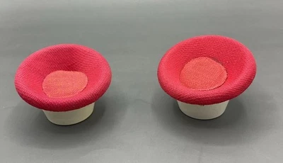 Pair Of Vintage Lundby Dolls House Round Retro Armchairs  (VEC/109) - Image 1 of 4