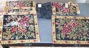 April Cornell set of 4 placemats and 4 matching cloth napkins in floral pattern - Picture 1 of 10
