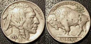 United States - 5 Cents Buffalo Nickel 1937 TTB+ ! KM#134 - Picture 1 of 1