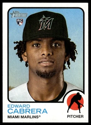 2022 Topps Heritage High Number Edward Cabrera Rookie Miami Marlins #657 - Image 1 of 2