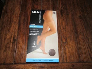 PANTIMEDIAS SILK IMPRESSION 4-PK GRANO DE CAFÉ TODO EL DÍA CONTROL TRANSPARENTE TOP 20 DEN 3XL - Imagen 1 de 4