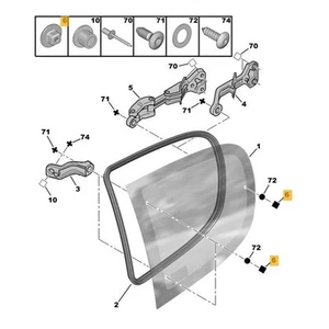 2er Set Clip Fensterbefestigung Scheibe für Partner 106 107 205 206 306 406 857312 - Bild 1 von 6