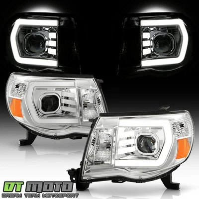 Faros proyectores tubo LED cromados para Toyota Tacoma TRD 2005-2011 Foto 1 de 4