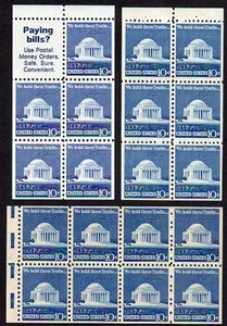 1510b 1510c 1510d 10c Jefferson Memorial booklet panes MNH - Picture 1 of 1