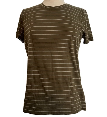 Vince nuevo con etiquetas. Camiseta informal de manga corta a rayas verde oliva talla grande para mujer Foto 1 de 4