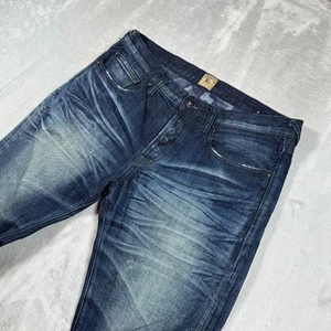 PRPS Jeans Mens 33x34 Blue Denim Whiskering Honeycomb Button Fly 5 Pocket Dark - Picture 1 of 17