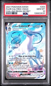 Ir Calyrex Vmax Chilling Reign-Secret Pokemon Sword & Shield PSA 10 - Picture 1 of 2