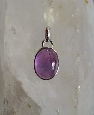Amethyst Solid 925 Sterling Silver High Quality Gemstone Pendant - image 1 of 4