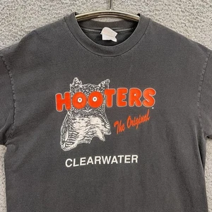 VTG Hooters The Original Clearwater T-Shirt XL Graphic Faded Black Y2K USA Made - Picture 1 of 9